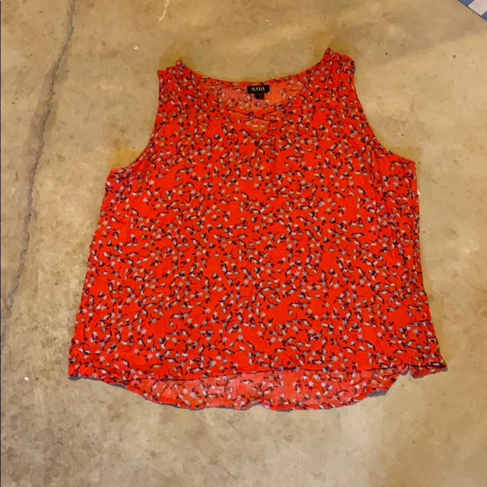 A.n.a Large Orangish/Red Floral Tank Top